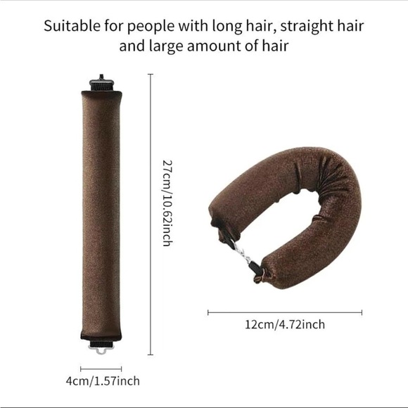 Set of 6 Velvet No Heat Hair Rollers, Fawn Brown, Heatless Curlers set overnight - Picture 5 of 8